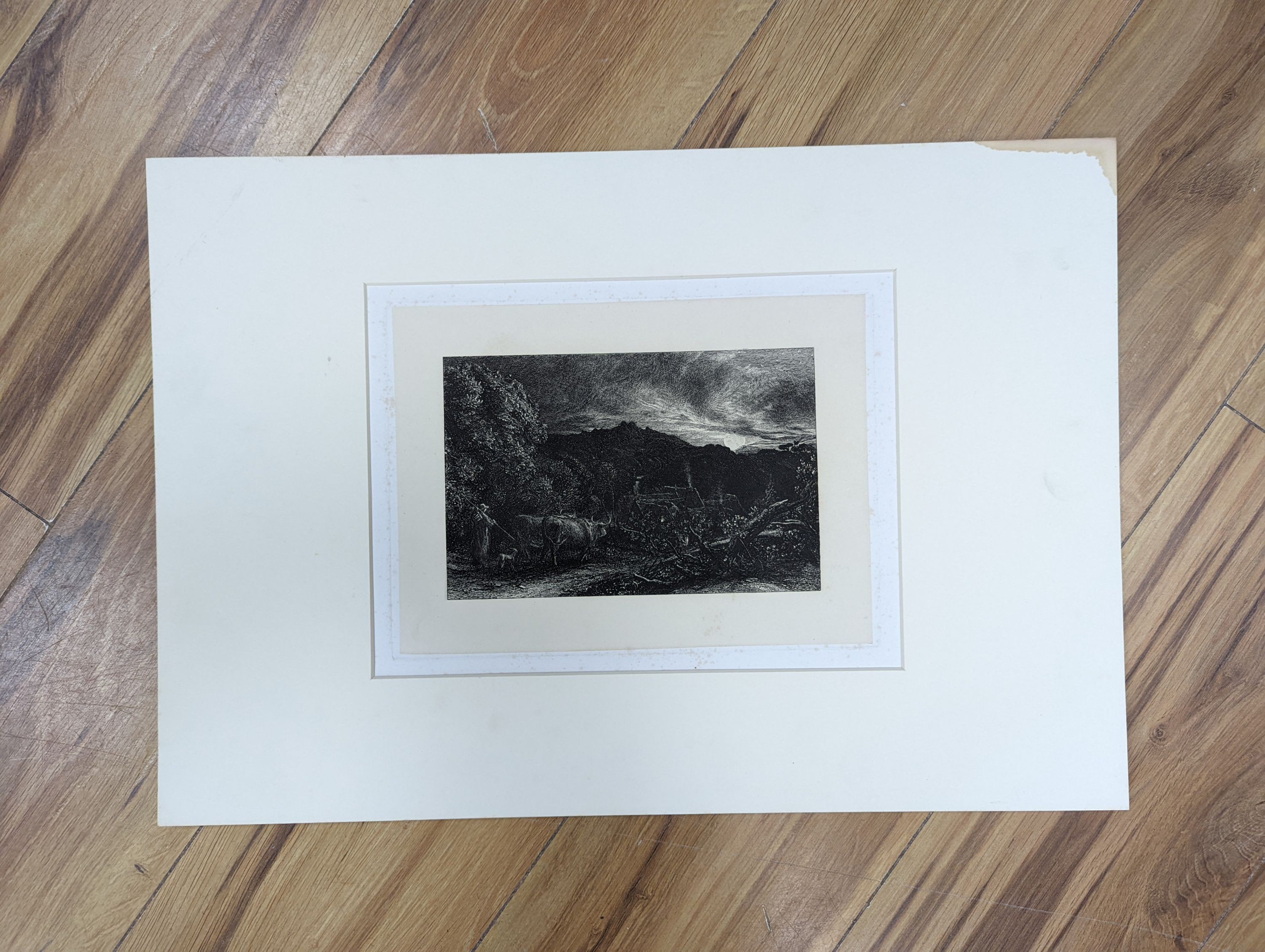Samuel Palmer (1805-1881), etching, The Herdsman, c.1858, plate 19 x 26cm. unframed.